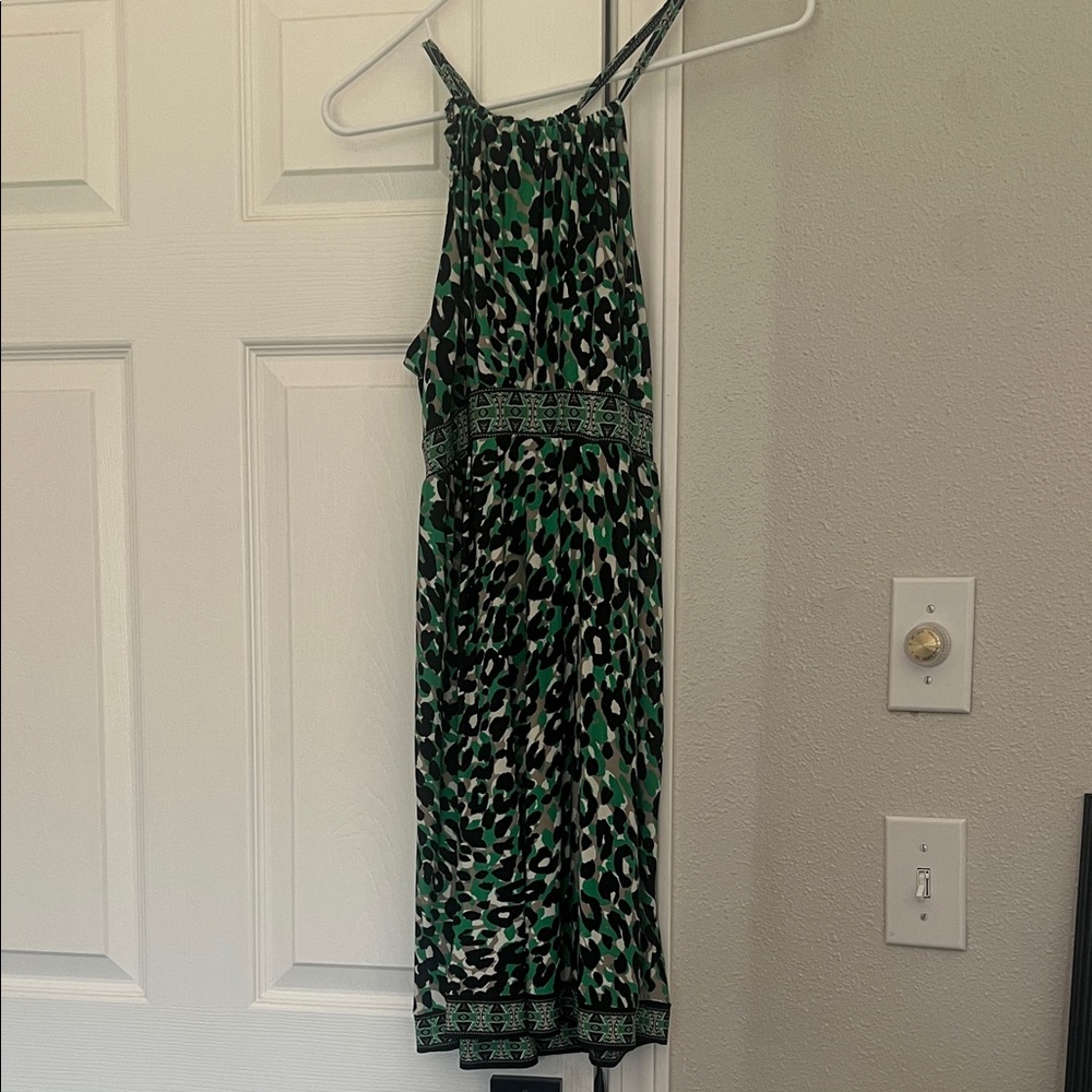 INC International Concepts Green and Black Midi Dress
